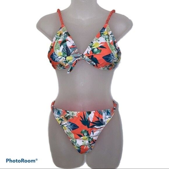 Vigoss Tropical Print Two-Piece Bikini Size M - Picture 1 of 8